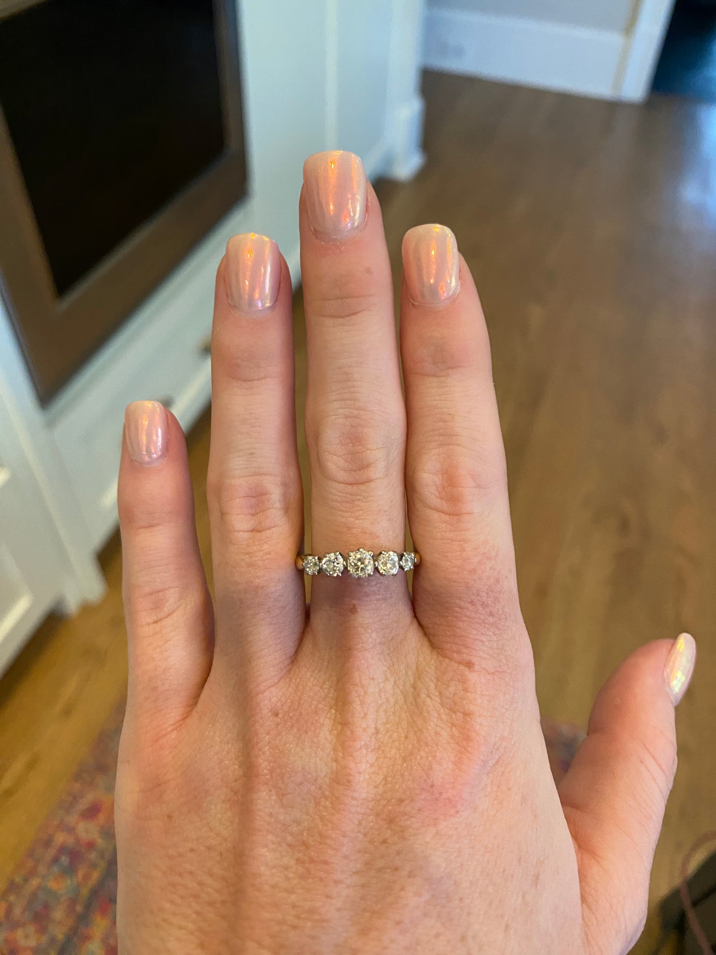 Old mine cut diamond ring