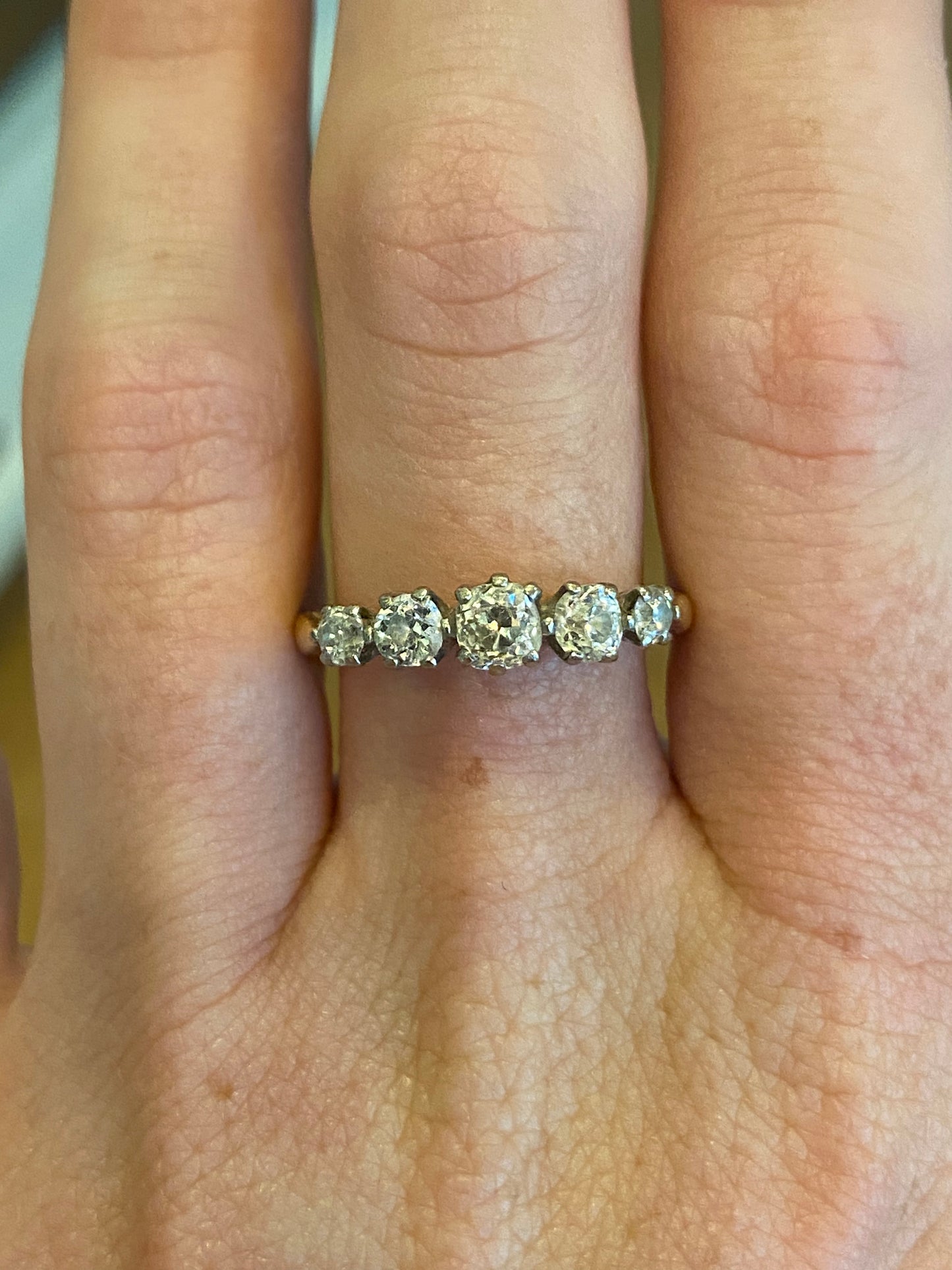Old mine cut diamond ring