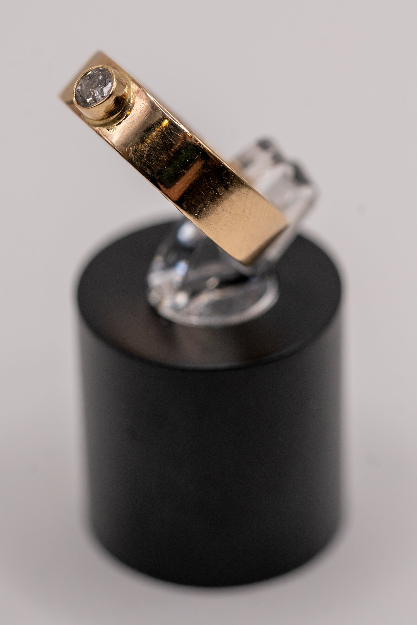 Vintage 14k bad with bezel set diamond