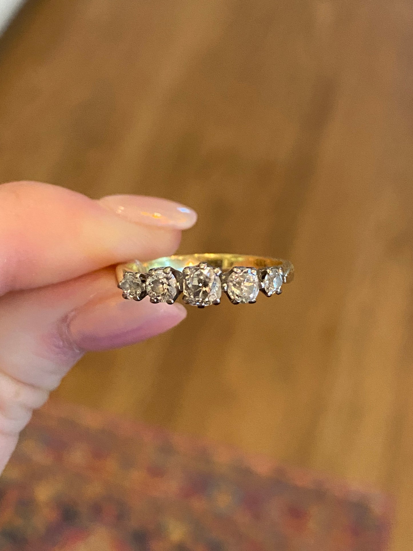 Old mine cut diamond ring
